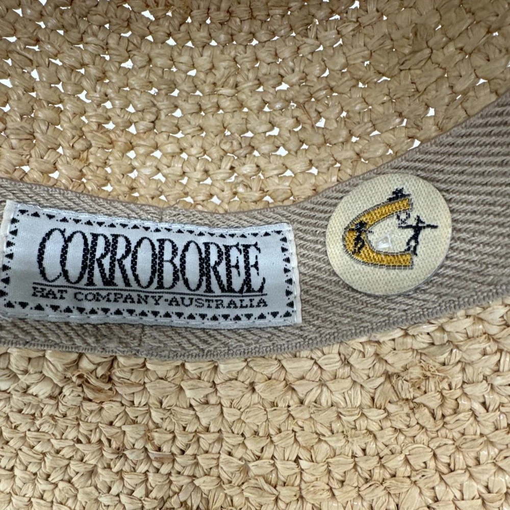 Corroboree Australia Raffia Straw Hat Handwoven Packable Travel Beach Unisex